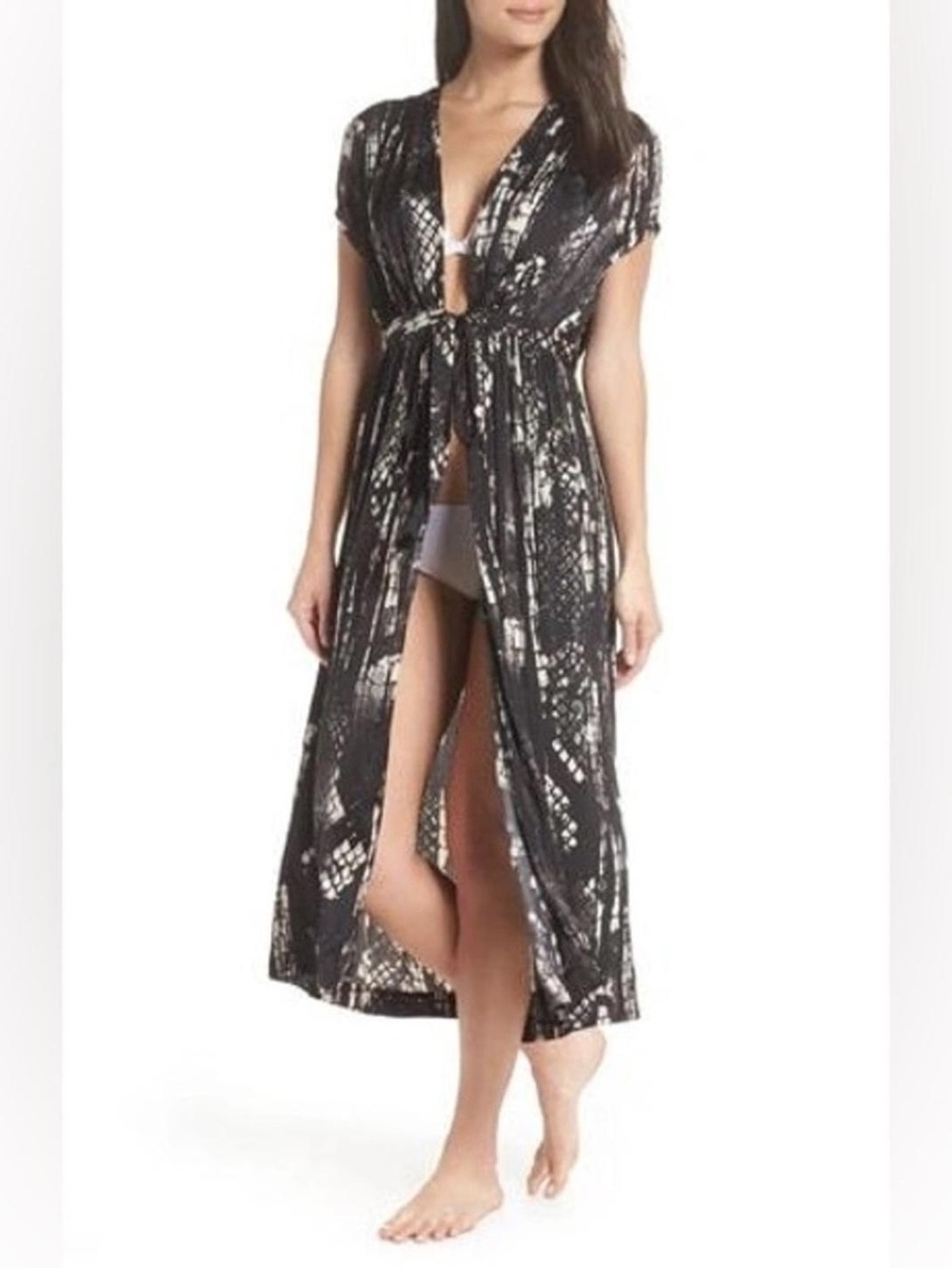Intimately Free People So Long Tie Front Robe Coverup Duster Cardigan Kimono